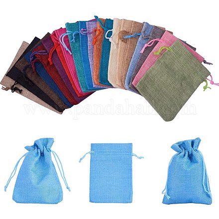 Pandahall elite 40 Uds bolsas de arpillera con cordón bolsas de regalo bolsa de joyería para fiesta de boda ABAG-PH0002-14-10x14-1