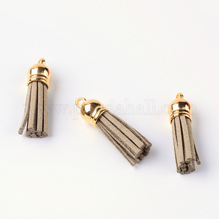 Décorations de pendentif pompon en daim FIND-T002-B04-1