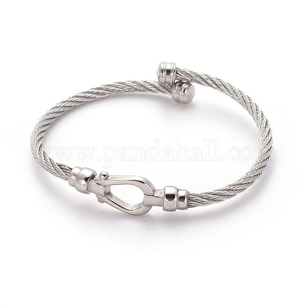 304 Stainless Steel Cuff Bangles BJEW-L642-32P-1