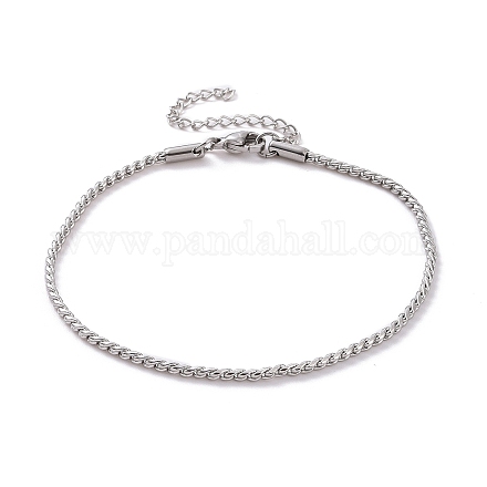 304 Stainless Steel Serpentine Chain Anklets AJEW-G024-04P-1