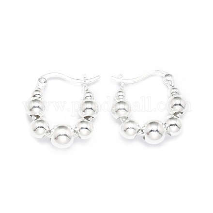 925 Sterling Silver Hoop Earrings for Women EJEW-P231-92P-1