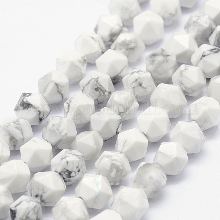 Chapelets de perles en howlite naturelle G-F523-28-8mm-1