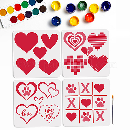 Mayjoydiy us 1 Juego de plantillas para pintar dibujos huecos para mascotas del Día de San Valentín DIY-MA0003-28-1