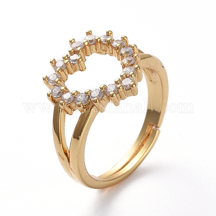 Adjustable Brass Finger Rings RJEW-G096-29G-1
