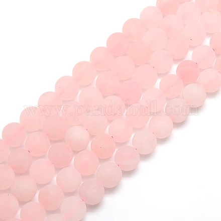 Матовое естественно Розовый кварц круглый шарик нити G-M064-10mm-09-1