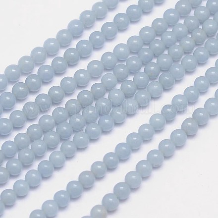 Chapelets de perles en angélite naturelle G-L411-18-4mm-1