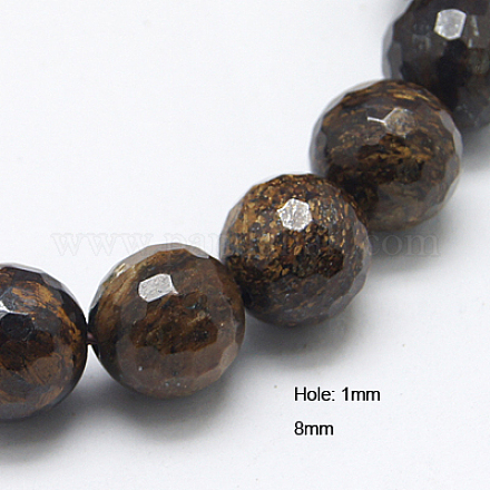 Chapelets de perles en bronzite naturel G-G213-8mm-34-1
