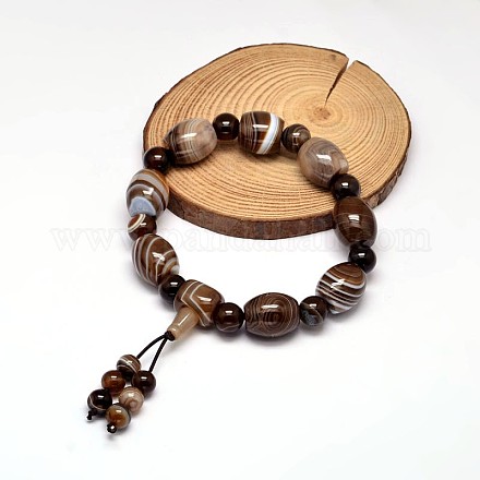 Agate naturelle bracelets de perles mala teints BJEW-L569-18B-1