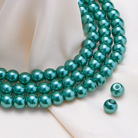 Umweltfreundliche runde Perlen aus gefärbtem Glasperlen HY-BC0001-6mm-RB118-1