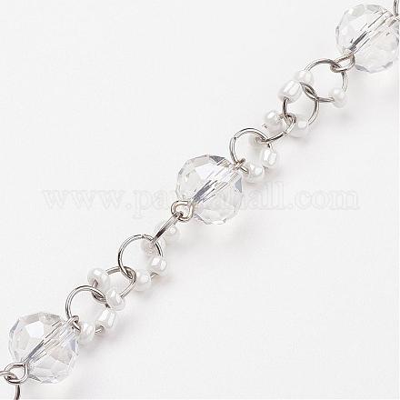 Handmade Glass Beaded Chains AJEW-JB00283-01-1