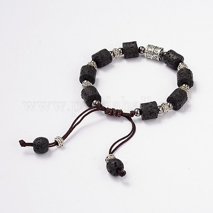 Lava Rock Beaded Bracelets BJEW-D325-01-1