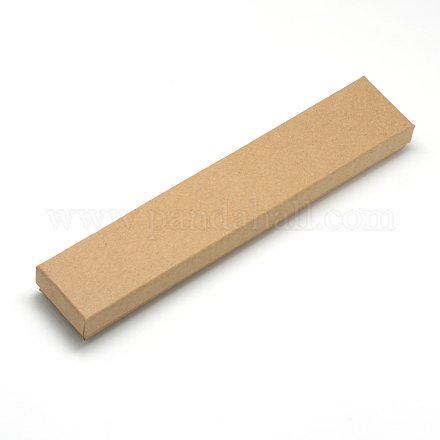 厚紙ジュエリーセットボックス  ブレスレットのための  ネックレス  長方形  淡い茶色  21x4x2cm  インナーサイズ：20x3.5センチメートル CBOX-R036-12A-1