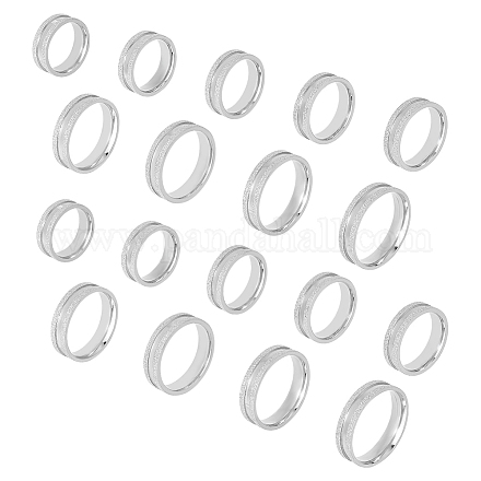 Unicraftale 18 pz 9 misura 201 anello scanalato in acciaio inossidabile per uomo donna STAS-UN0045-60B-P-1
