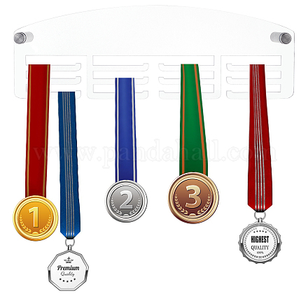 Wandmontierte Medaillenständer aus transparentem Acryl ODIS-WH0032-05-1