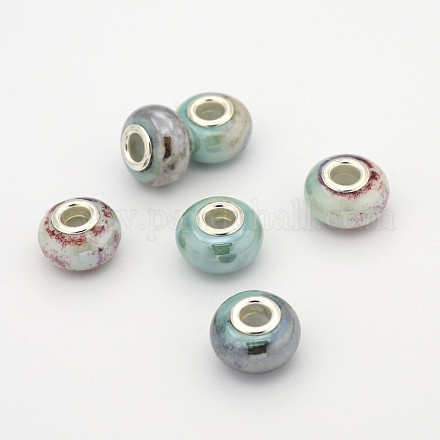 Unterlegscheibe handgefertigten Porzellan großes Loch European Beads OPDL-M009-09-1