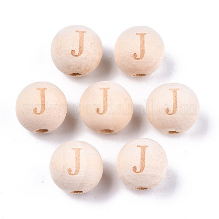 Unfinished Natural Wood European Beads WOOD-S045-143A-01J-1