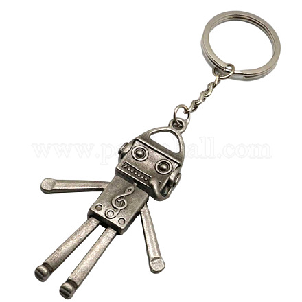 Alloy Robot Pendant Keychain MUSI-PW0001-37AS-1