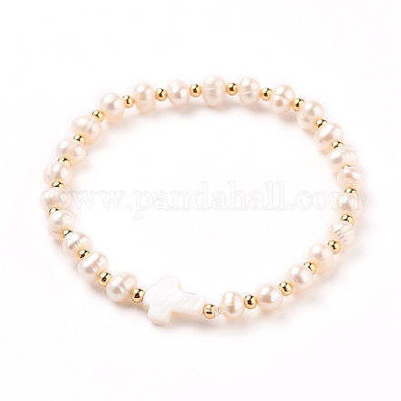 Armbänder mit natürlichen Perlenstretchperlen BJEW-JB05726-03-1