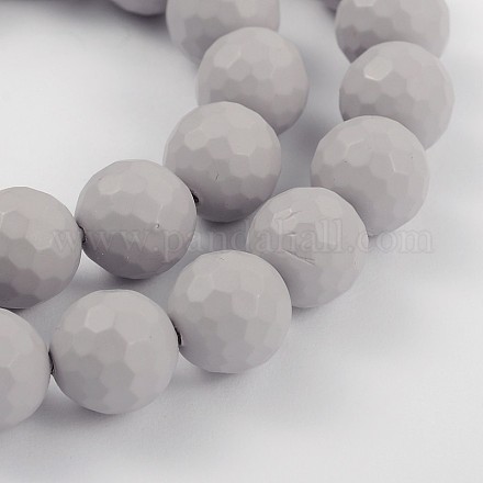 Faceted Round Shell Pearl Bead Strands BSHE-J012-10mm-06-1