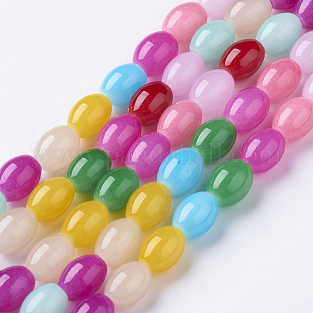 Glass Beads Strands GLAA-D086-8x12mm-1