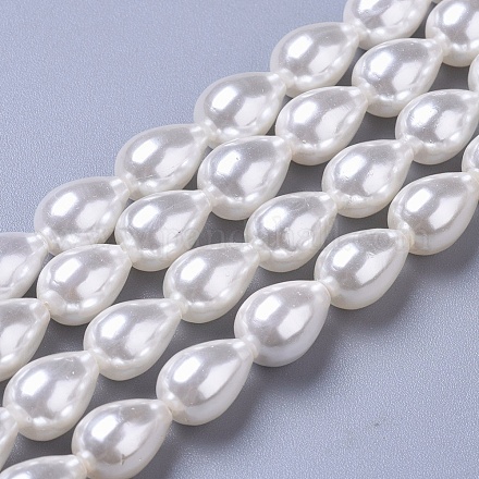 Perles de perles de coquillages polies X-BSHE-L042-A05-1