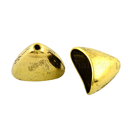 Coni di perline apetalici a triangolo in lega di stile tibetano TIBE-5212-AG-LF-1