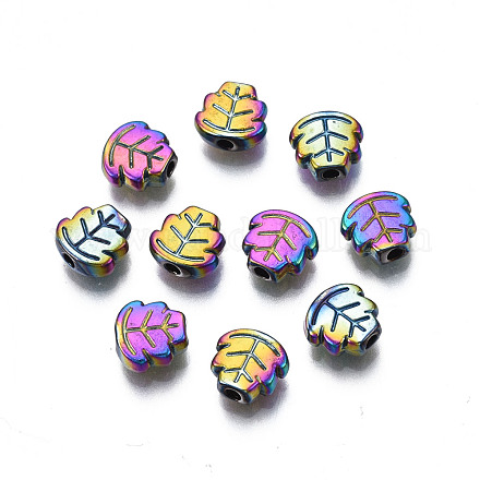 Perlas de aleación de color arco iris chapado en estante PALLOY-S180-334-1