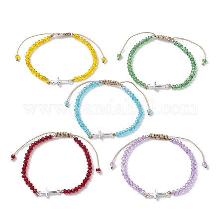 Tibetan Style Alloy Cross Link Bracelet BJEW-JB10060-1