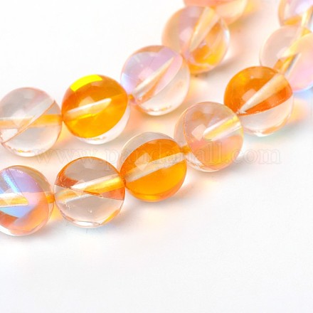 Synthetical Moonstone Round Beads Strands G-M049-10mm-02D-1