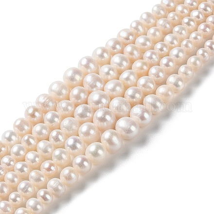 Chapelets de perles de nacre naturell PEAR-E018-67-1