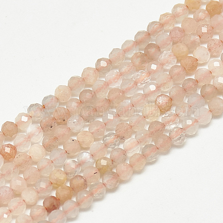 Chapelets de perles de sunstone naturelle naturelles G-S300-15-2mm-1