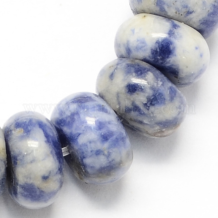 Fili di perline rondelle di diaspro macchia blu naturale G-S105-6mm-19-1