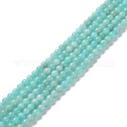 Chapelets de perles en amazonite naturelle X-G-F461-12-4mm-01-1