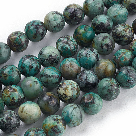 Fili di perle naturali di turchese africano (diaspro) X-TURQ-G037-8mm-1