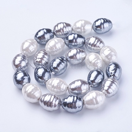 Shell Pearl Beads Strands BSHE-P030-03C-1