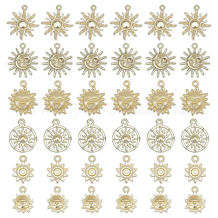 Chgcraft 36 pièces 6 pendentifs en alliage de placage de style rack FIND-CA0008-10-1
