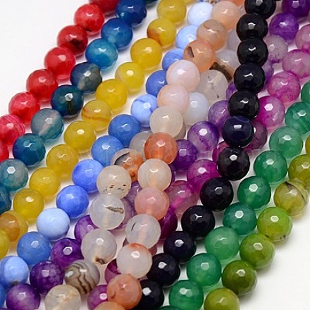 Natural Agate Beads Strands G-G580-10mm-M-1