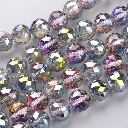 Chapelets de perles en verre électroplaqué EGLA-J140-HP01-16mm-1