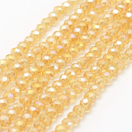 Chapelets de perles en verre électroplaqué GLAA-P312-07-6x8mm-04-1