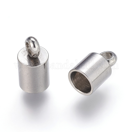 304 Stainless Steel Cord Ends Glue in Barrel End Caps X-STAS-P162-11-4mm-1