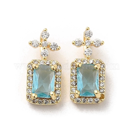 Подвески из латуни микропаве с фианитами и стеклом KK-H455-20G-1