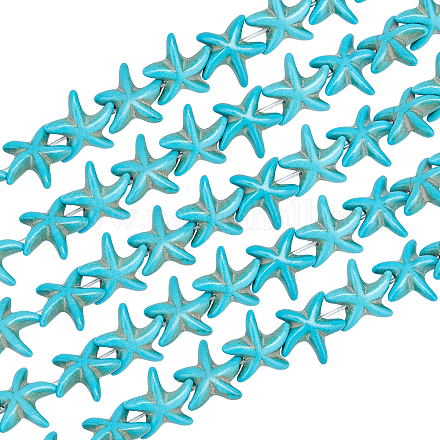 OLYCRAFT 360 Pcs Blue Turquoise Starfish Beads Gemstone Loose Spacer Beads Turquoise Starfish Charms for Necklace Bracelet Craft Jewelry Making G-OC0002-12-1