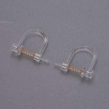 Plastic Clip-on Earring Findings X-KK-F785-05G-1