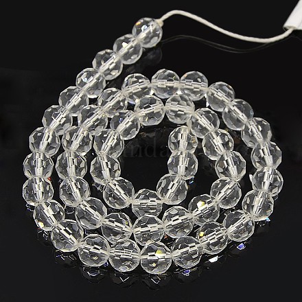 Faceted Glass Round Beads Strands GLAA-O001-01A-1