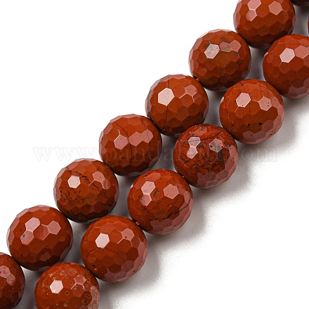 Los abalorios rojos jaspe hebras naturales G-E571-43B-1
