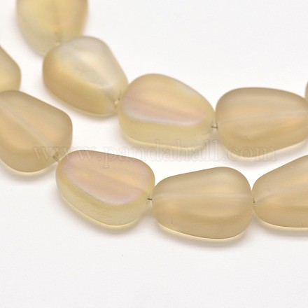 Perles de verre dépoli de galvanoplastie brins EGLA-M003-A01-1