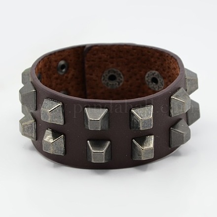 Personalized Leather Punk Rock Bracelets BJEW-K053-28E-1