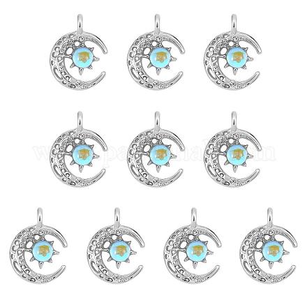 10 Pieces Alloy Moon Charm Pendant Crescent Moon Charms with sun Half Moon pendant for Jewelry Necklace Earring Making Crafts JX394A-1