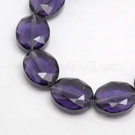 Perles ovales en verre de cristal brins EGLA-F059-04-1