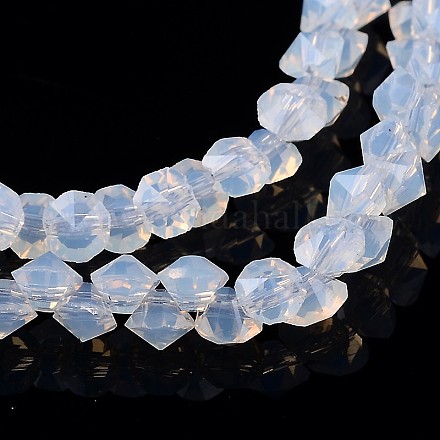 Diamond Shape Imitation Jade Glass Bead Strands EGLA-J059-J02-1
